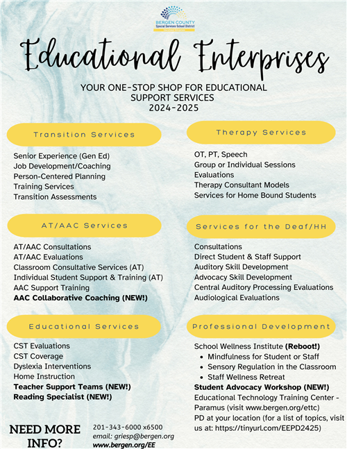 list of educational enterprises services for the 2024 - 2025 school year